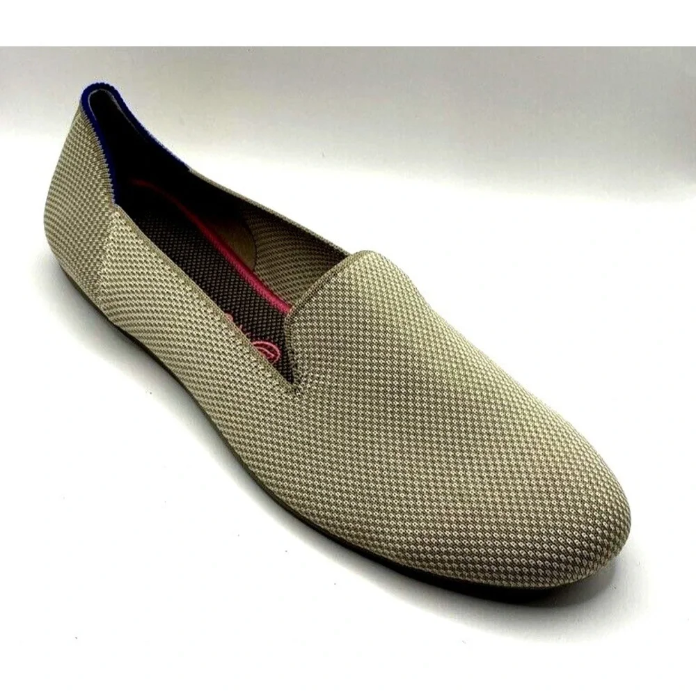 Rothy's The Loafer Women's US 11 Beige Linen Slip On Flat Shoes NWOB